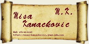 Miša Kanačković vizit kartica